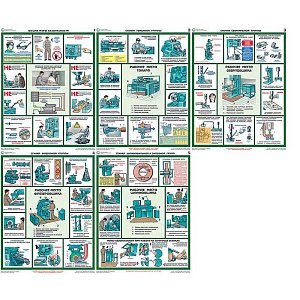 Информационный плакат Безопасность работ на металлообрабатывающих станках