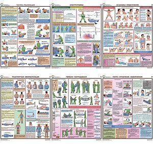 Плакаты по охране труда ГАСЗНАК ГАС-П6-Реан Оказание первой помощи пострадавшим 6 л. А2 (Бумага)