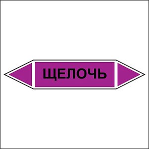 Знак маркировки трубопровода Щелочь - двусторонние направление